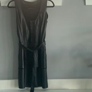 Elie Tahari black leather tank dress